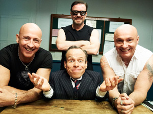 Warwick Davis, Right Said Fred and Ricky Gervais 