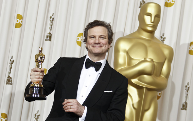 Colin Firth with his Oscar for Best Actor