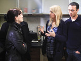 The police arrive to question Charity after they have received a tip off that she lied in her statement