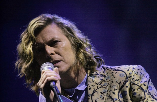 David Bowie performing at Glastonbury in the year 2000