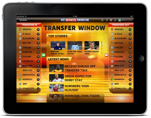 Sky Sports iPad App