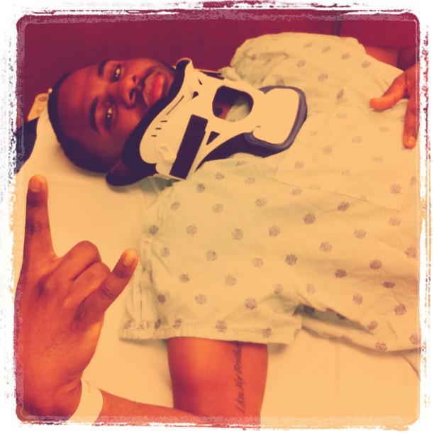 Jason Derulo with a fractured neck
