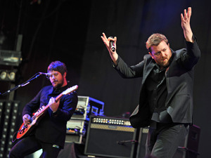 British Group: Elbow performing during the third day of the Reading Festival in Berkshire