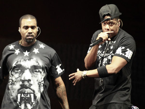 International Group:  Kanye West, left, and Jay Z perform in concert during the "Watch The Throne" tour
