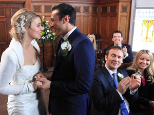 After saying their vows, Jai and Charity are pronounced husband and wife