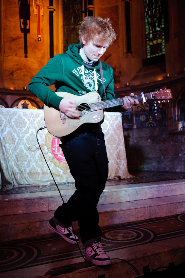 British Male Solo Artist Nominees: Ed Sheeran performing at the Absolute Radio Christmas Sessions