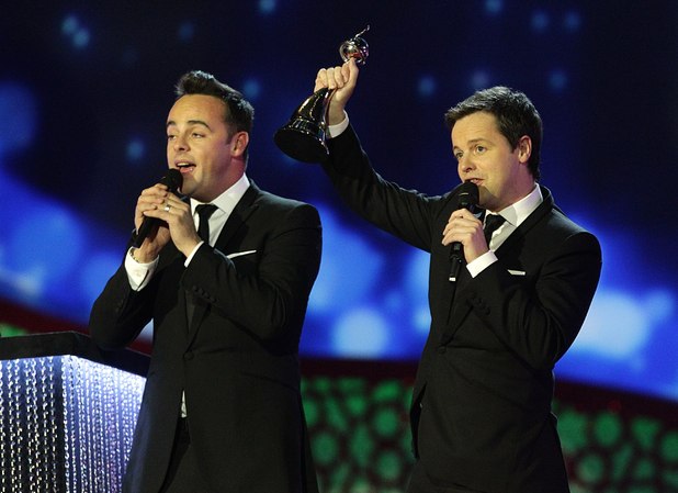 Ant & Dec collect the Entertainment Presenter award during the 2012 NTA Awards