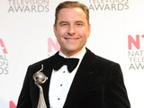David Walliams, with his Landmark Award, backstage at the National Television Awards 2012
