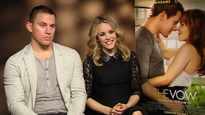 Tatum and McAdams chat sweets and sweaters for 'The Vow'