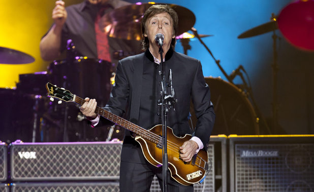 Sir Paul McCartney performs on stage during his "Good Evening Europe" European Tour