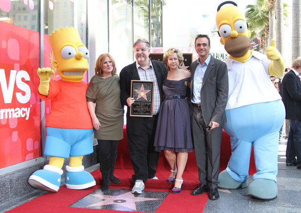 Nancy Cartwright, Matt Groening, Yeardley Smith and Hank Azaria