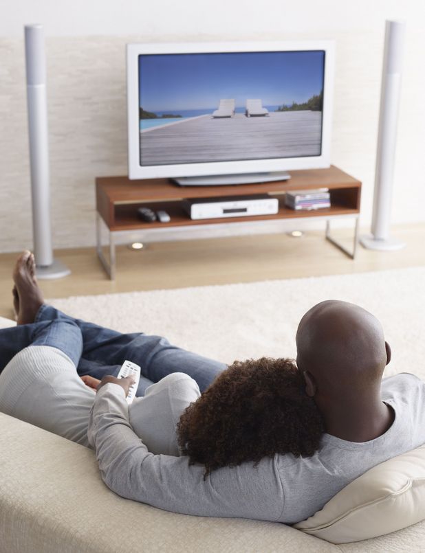 Couple watching tv