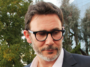 Director Michel Hazanavicius
the day after the Oscars, the director of "The Artist"
arrives for a TV interview
Burbank, California