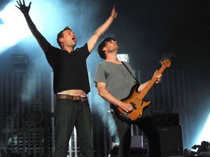 Damon Albarn and Alex James of Blur