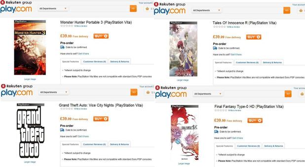 Play.com PlayStation Vita Grand Theft Auto leak