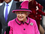Queen Elizabeth II
at De Montfort University during a visit to Leicester for the Queen's Diamond Jubilee
Leicester