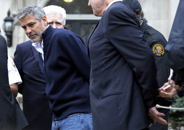 George Clooney arrested during a protest at the Sudanese Embassy in Washington