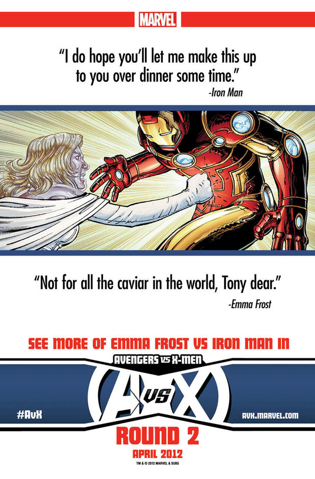  dear is Frost's response Avengers vs XMen 2 Emma Frost Iron Man