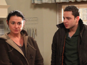 Adam is distressed and considering handing himself into the police, but Moira begs him not to