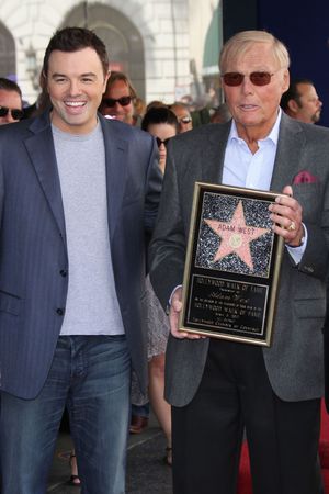 Adam West is joined by Seth MacFarlane to unveil his star on the Hollywood Walk of Fame