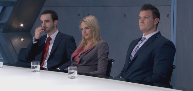 Michael, Katie and Ricky in the boardroom in The Apprentice S08E03