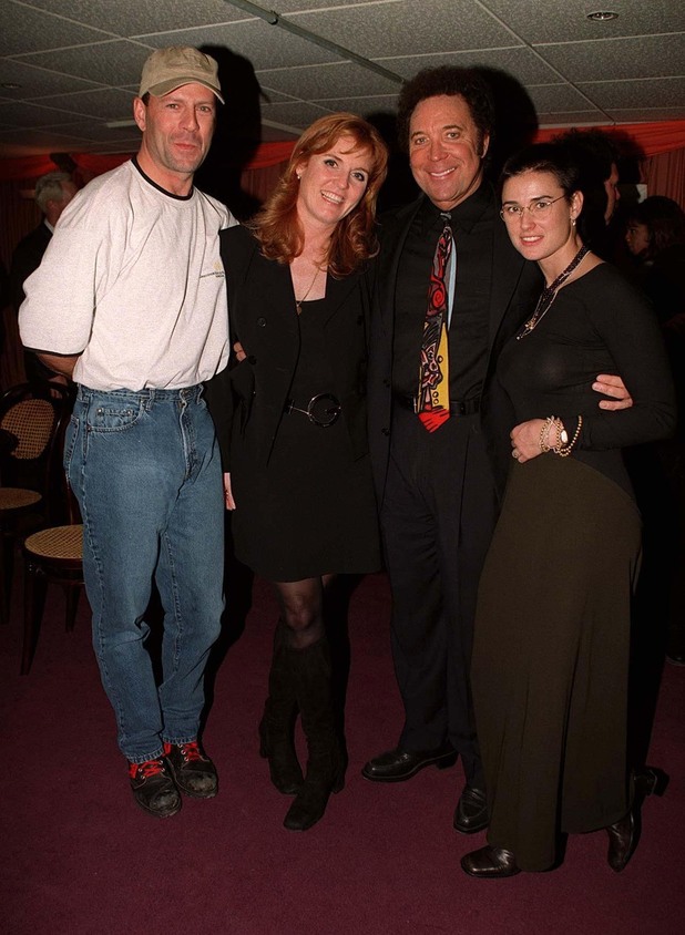 Bruce Willis, Duchess of York, Tom Jones and Demi Moore