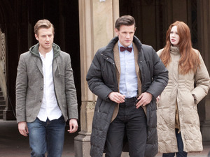 Arthur Darvill, Matt Smith and Karen Gillan on location in Central Park, filming another episode of 'Doctor Who'
New York City