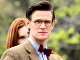 Matt Smith and Karen Gillan filming Doctor Who in Central Park, New York.