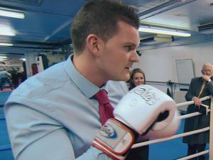 Project Manager Ricky steps into the ring to try out some moves