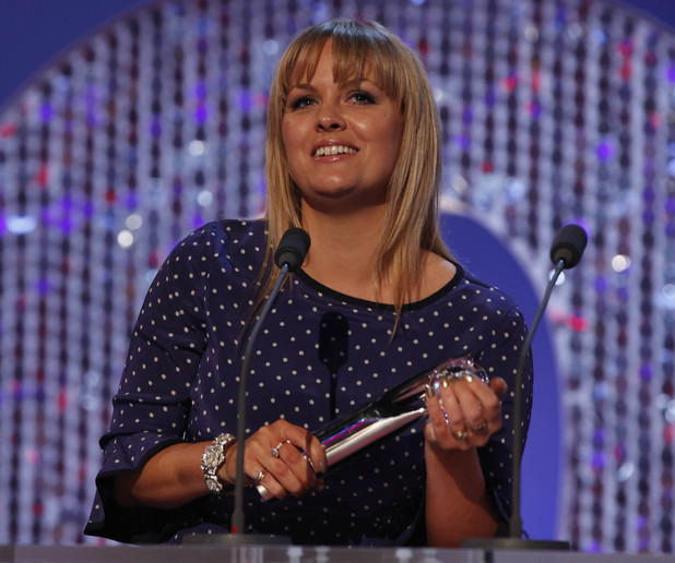 British Soap Awards 2012: Jo Joyner accepts her award for Best Dramatic Performance.