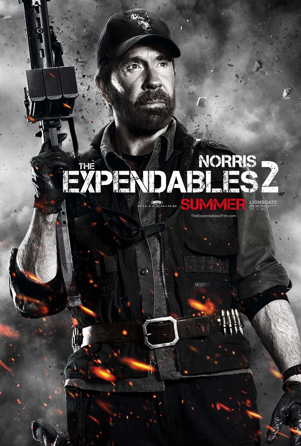Chuck Norris Expendables 2 character poster