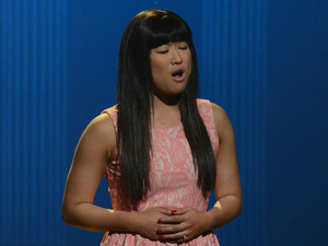 GLEE: Tina (Jenna Ushkowitz) bumps her head and sees herself as Rachel in the first hour of a special two-hour "Props/Nationals" episode of GLEE airing Tuesday, May 15 (8:00-10:00 PM ET/PT) on FOX.