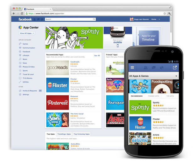 Facebook App Center screenshot
