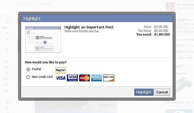 Facebook Highlight posts feature screenshot