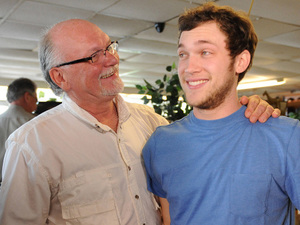Phillip Phillips and his father Don Phiilips at his families business, Albany Sporting Goods and Pawn during his hometown visit to Leesburg, Georgia