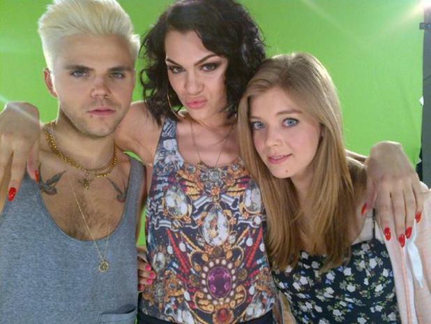 Jessie J poses with Vince Kidd and Becky Hill on Twitter.