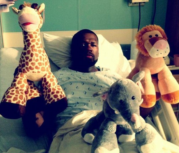 50 Cent, hospital, twitter
