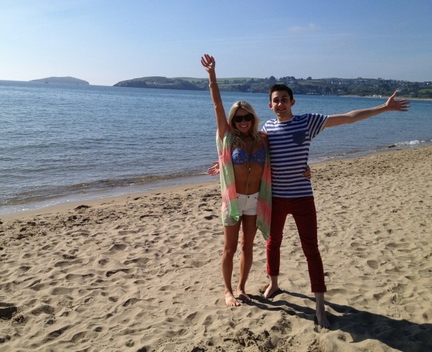 Hollyoaks: Location Twitter pics Scarlett Bowman and Steven Roberts