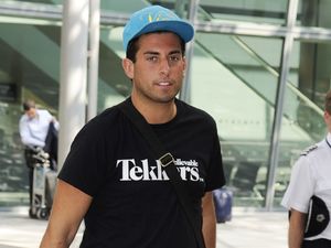 James Argent at Heathrow Airport.