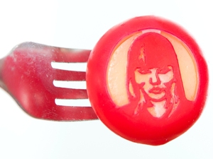 Someone eats a Jessie J Mini Babybel