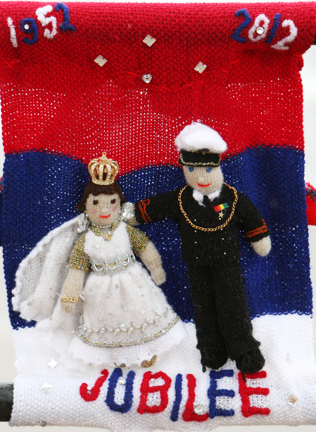 A knitted display