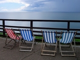 Deckchairs by the coast