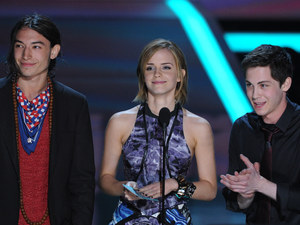 Emma Watson with The Perks of Being a Wallflower co-stars Ezra Miller and Logan Lerman
