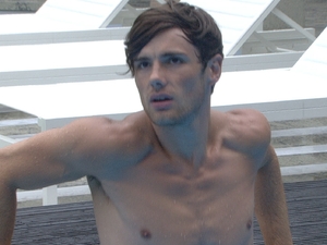 Big Brother 2012 Day 4: Arron in the pool.