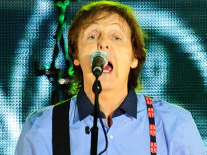 Sir Paul McCartney on stage outside Buckingham Palace during the Diamond Jubilee Concert.
