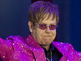 Elton John on stage outside Buckingham Palace during the Diamond Jubilee Concert.