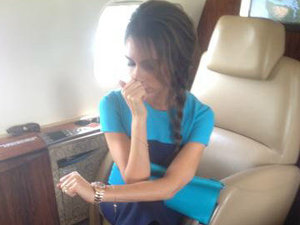 Victoria Beckham on a plane