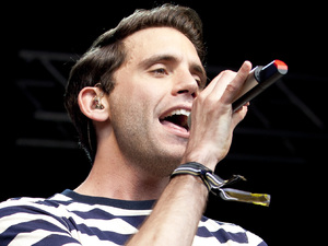 Mika performs on stage during day 3 of the Lovebox Festival at Victoria Park in London