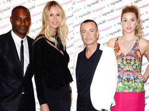 Tyson Beckford, Elle MacPherson, Julien MacDonald and Whitney Port at the launch of Britain and Ireland's Next Top Model at Claridges Hotel in London