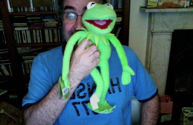 Danny Baker with Kermit the frog